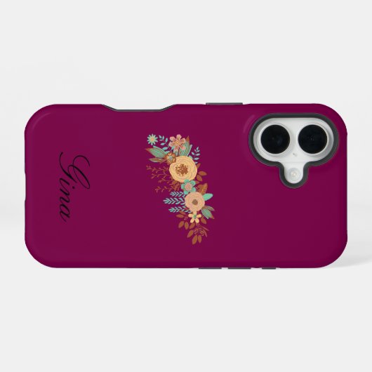 Coque iPhone 16  Modern Boho Floral  (Verso Horizontal)