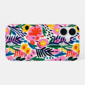 Coque iPhone 16 Modern Colorful Abstract Floral Pattern (Verso Horizontal)