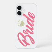 Coque iPhone 16 Modern Elegant Simple Bride Glittery Pink Diamond (Verso)