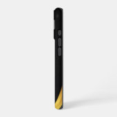 Coque iPhone 16 Modern Minimalist Black & Gold Pattern with Custom (Côté gauche)