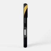 Coque iPhone 16 Modern Minimalist Black & Gold Pattern with Custom (Côté droit)