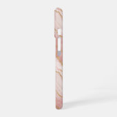 Coque iPhone 16 Modern Rose Quartz Marble Gold (Côté gauche)