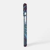 Coque iPhone 16 Moderne Abstrait tendance Fleur bleue Fractal Art (Côté gauche)