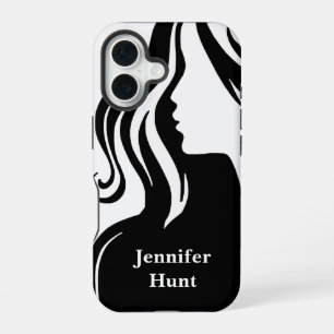 Coque iPhone 16 Moderne, Employé, Noir&blanc