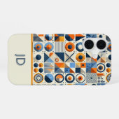Coque iPhone 16 Moderne Géométrique Colorée Monogrammée (Verso Horizontal)