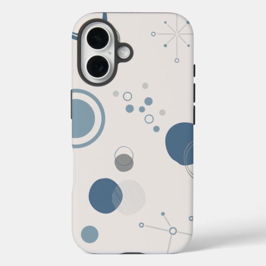 Coque iPhone 16 'Moderne Milieu du Siècle Cercles  (Verso)