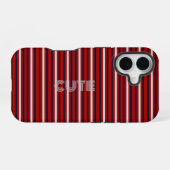 Coque iPhone 16 Moderne Monogrammé Rayé (Verso Horizontal)