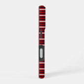 Coque iPhone 16 Moderne Monogrammé Rayé (Côté droit)