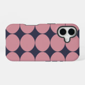 Coque iPhone 16 Moderne Rose À Points Élégant (Verso Horizontal)