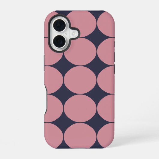 Coque iPhone 16 Moderne Rose À Points Élégant (Verso)