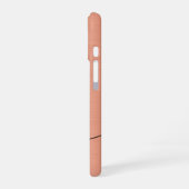 Coque iPhone 16 Moderne script monogrammé métallisé brossé Peach F (Côté gauche)