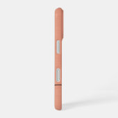 Coque iPhone 16 Moderne script monogrammé métallisé brossé Peach F (Côté droit)