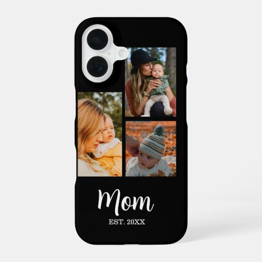 Coque iPhone 16 Mom Established Script Black 3 Photo  (Verso)