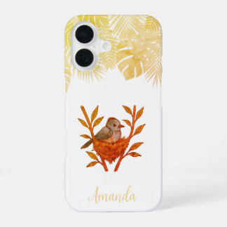 Coque iPhone 16 Monarque à Naples Noires Niché parmi les Feuille