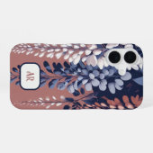 Coque iPhone 16 Monogram Marine Rose Wisteria Élégance (Verso Horizontal)