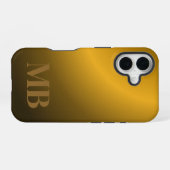 Coque iPhone 16 Monogram Modern Gold Tiger Eye (Verso Horizontal)