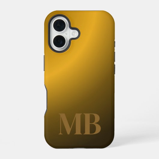 Coque iPhone 16 Monogram Modern Gold Tiger Eye (Verso)