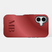 Coque iPhone 16 Monogram Modern Red Holiday (Verso Horizontal)
