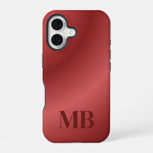 Coque iPhone 16 Monogram Modern Red Holiday (Verso)