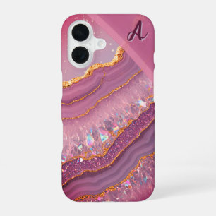 Coque iPhone 16 Monogramme Améthyste Aurora