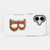 Coque iPhone 16 Monogramme B avec fleurs (Verso Horizontal)