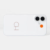 Coque iPhone 16 Monogramme blanc cercle orange (Verso Horizontal)