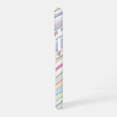 Coque iPhone 16 Monogramme de bandes et de lignes ondulées abstrai (Côté gauche)