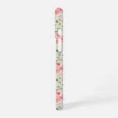 Coque iPhone 16 Monogramme de botanique florale rose et verte (Côté gauche)