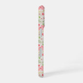 Coque iPhone 16 Monogramme de botanique florale rose et verte (Côté droit)
