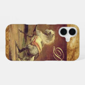 COQUE iPhone 16 MONOGRAMME DE CHEVAL GRISÉ (Verso Horizontal)