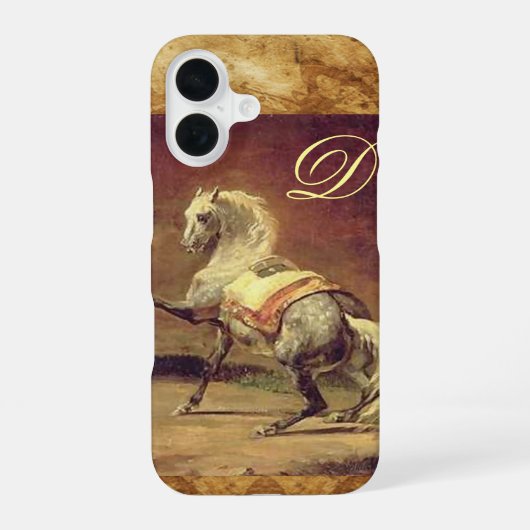 COQUE iPhone 16 MONOGRAMME DE CHEVAL GRISÉ (Verso)