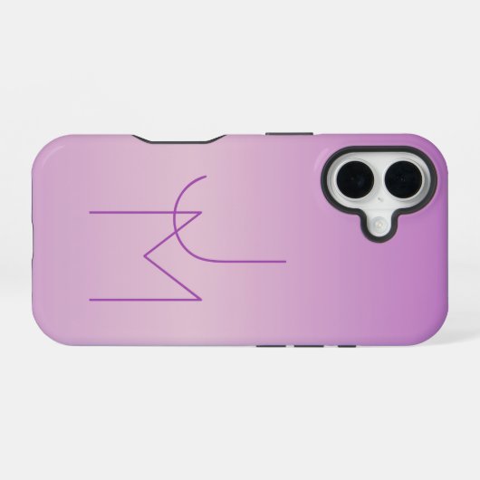 Coque iPhone 16 Monogramme de chevauchement unique | Lavande douce (Verso Horizontal)