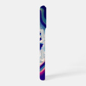 Coque iPhone 16 Monogramme de géode d'agate indigo chic (Côté droit)