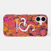Coque iPhone 16 Monogramme de marbre tropical (Verso Horizontal)