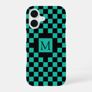 Coque iPhone 16 Monogramme de Motif de tableau de bord noir et Tur
