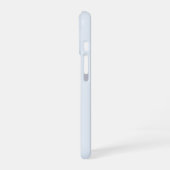 Coque iPhone 16 Monogramme de style manuscrit Moderne Bleu Poussié (Côté gauche)