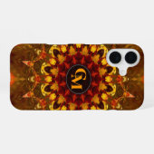 Coque iPhone 16 Monogramme de tournesol Batik (Verso Horizontal)