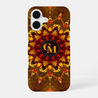 Coque iPhone 16 Monogramme de tournesol Batik