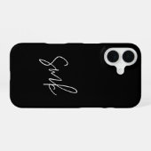 Coque iPhone 16 Monogramme de typographie de script moderne (Verso Horizontal)
