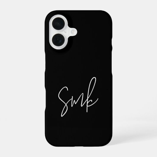 Coque iPhone 16 Monogramme de typographie de script moderne (Verso)