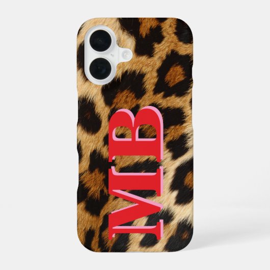 Coque iPhone 16 Monogramme Empreinte de léopard (Verso)