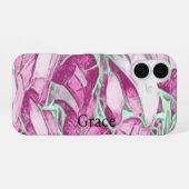 Coque iPhone 16 Monogramme floral (Verso Horizontal)