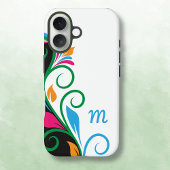 Coque iPhone 16 Monogramme floral déco
