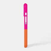 Coque iPhone 16 Monogramme Gras Rose Orange Chaud (Côté gauche)
