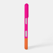 Coque iPhone 16 Monogramme Gras Rose Orange Chaud (Côté droit)