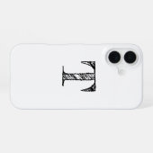 Coque iPhone 16 Monogramme gravé vintage (Verso Horizontal)