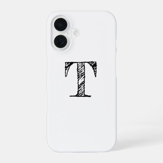 Coque iPhone 16 Monogramme gravé vintage (Verso)