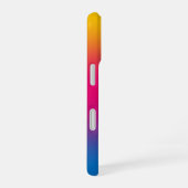 Coque iPhone 16 Monogramme initial blanc dégradé bleu rose jaune (Côté droit)