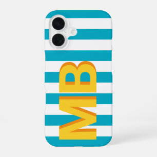 Coque iPhone 16 Monogramme initial minimaliste moderne