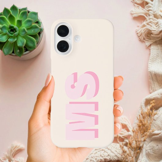 Coque iPhone 16 Monogramme initial moderne